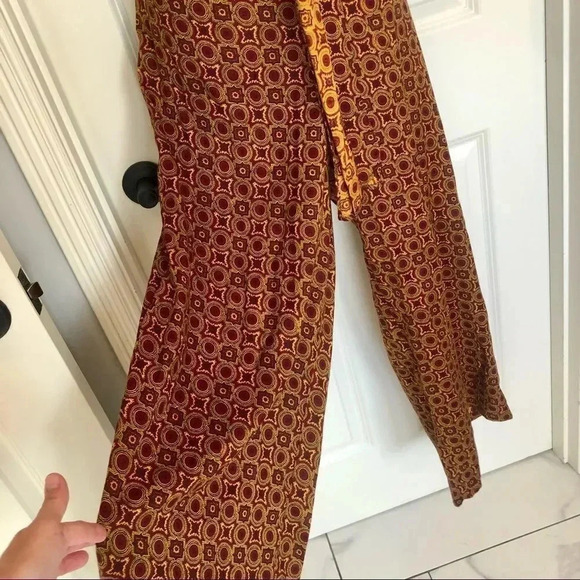 PASSPORT vintage boho brown wide leg trousers S/M - Picture 3 of 13
